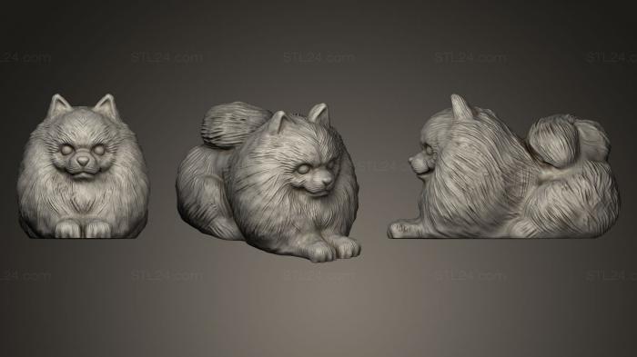 Animal figurines (Pomeranian, STKJ_0400) 3D models for cnc